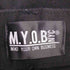 エムワイオービー エヌワイシー M.Y.O.B NYC ロゴプレート ボタンデザインベルト付き タック デニム ワイド パンツ レディース