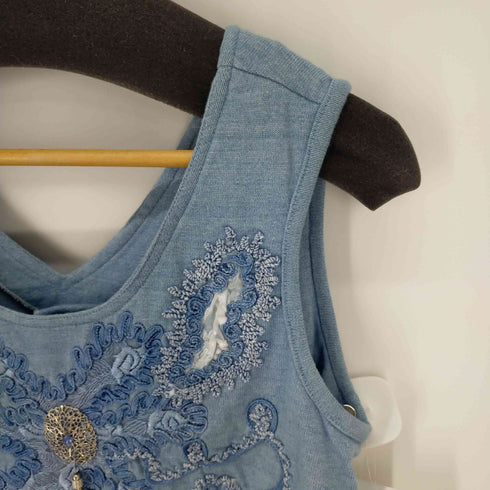 コッカ COCCA 刺繍デザインタンクトップ レディース import:M