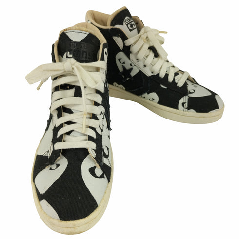 プレイコムデギャルソン PLAY COMME des GARCONS ハート総柄 キャンバス ハイカットスニーカー レディース JPN:24