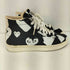 プレイコムデギャルソン PLAY COMME des GARCONS ハート総柄 キャンバス ハイカットスニーカー レディース JPN:24