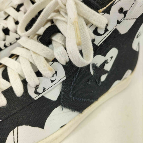 プレイコムデギャルソン PLAY COMME des GARCONS ハート総柄 キャンバス ハイカットスニーカー レディース JPN:24