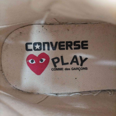 プレイコムデギャルソン PLAY COMME des GARCONS ハート総柄 キャンバス ハイカットスニーカー レディース JPN:24