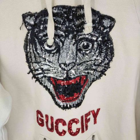 GUCCIFY アニマルスパンコールフーディ― 虎 光沢 レディース