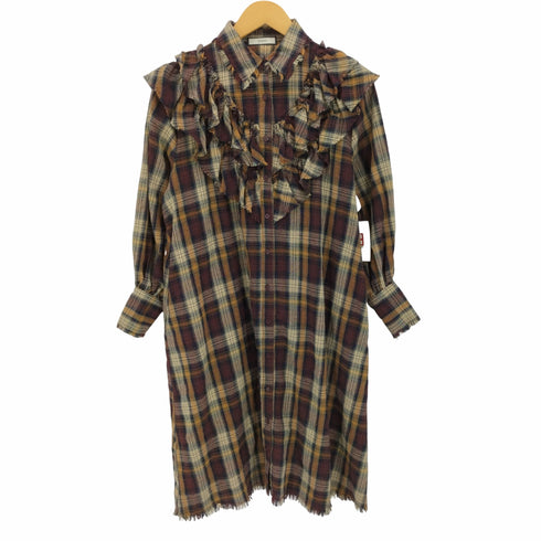 ジュエティ jouetie チェック柄 フリル ロング シャツ レディース JPN:M