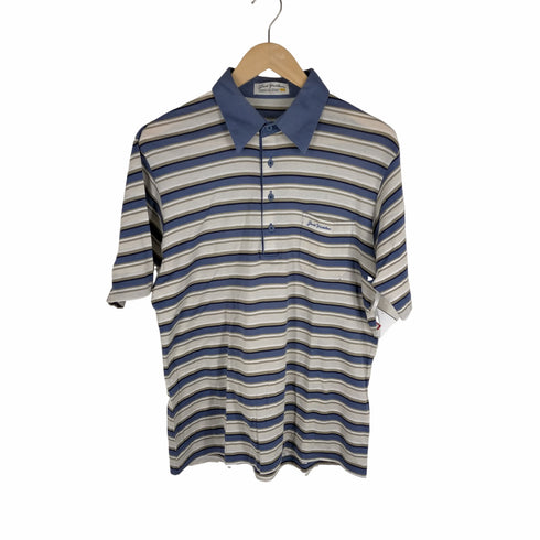 ジャックニクラス jack nicklaus ロゴ刺しゅうボーダー柄ポロシャツ メンズ JPN:L