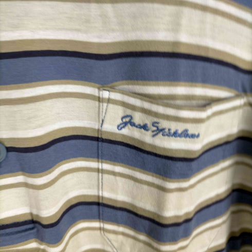 ジャックニクラス jack nicklaus ロゴ刺しゅうボーダー柄ポロシャツ メンズ JPN:L