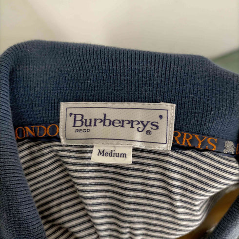 バーバリーズ BURBERRYS ロゴ刺しゅうボーダー柄ポロシャツ メンズ JPN:M