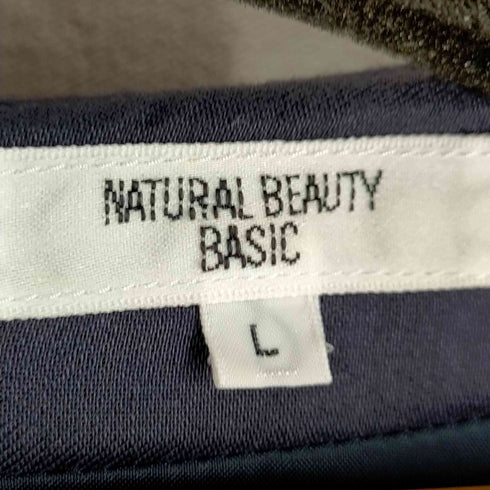 ナチュラルビューティーベーシック NATURAL BEAUTY BASIC ショートスリーブツイードワンピース レディース JPN:L