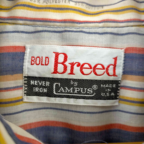 キャンパス CAMPUS 70S USA製 BOLD BLEED 襟芯 長襟 シャツ メンズ 16 1/2