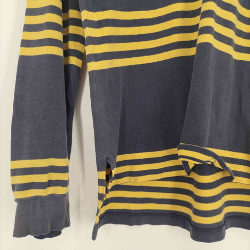ポロバイラルフローレン Polo by RALPH LAUREN 90S ポニー 刺繍 ボーダー L/S 鹿の子 ポロシャツ メンズ import:L