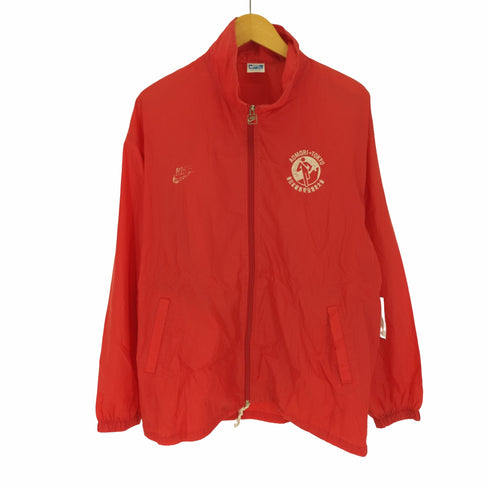 ナイキ NIKE 70-80S 日本製 青タグ ロゴ プリント ジップアップ ナイロン ジャケット メンズ import:XL