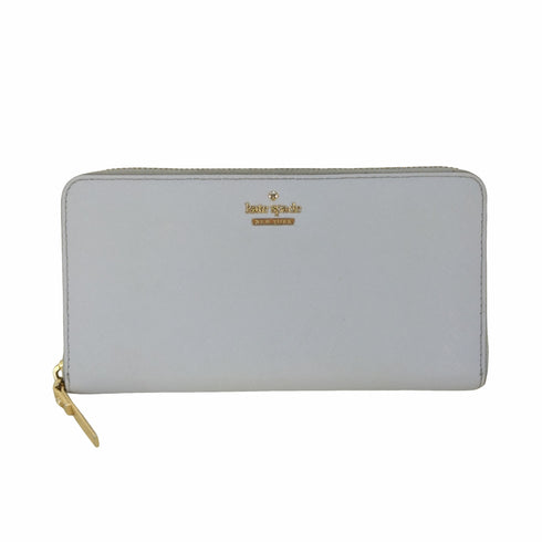 ケイトスペードニューヨーク kate spade NEW YORK ロゴプレート サフィアーノレザー ラウンドジップ長財布 レディース