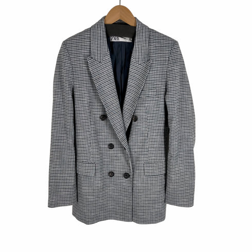ザラ ZARA 千鳥格子ダブルブレストテーラードジャケット レディース JPN:S