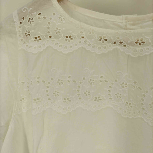 ピュアルセシン pual ce cin レース 切り替え バック ボタン リバーシブル S/S シャツ ブラウス レディース