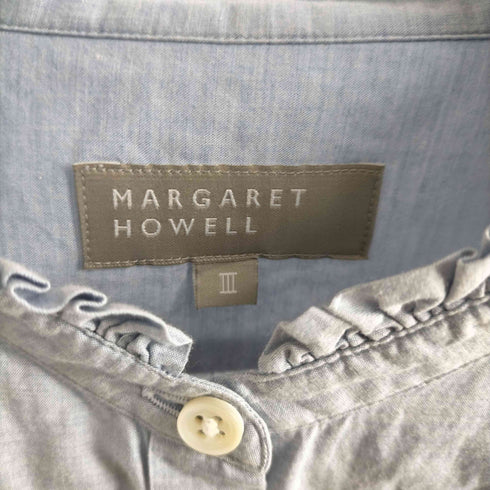 マーガレットハウエル MARGARET HOWELL 比翼ボタン フリルカラーシャツ レディース JPN:3