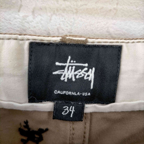 ステューシー Stussy ドクロ刺繍 総柄 コットンショーツ メンズ 34