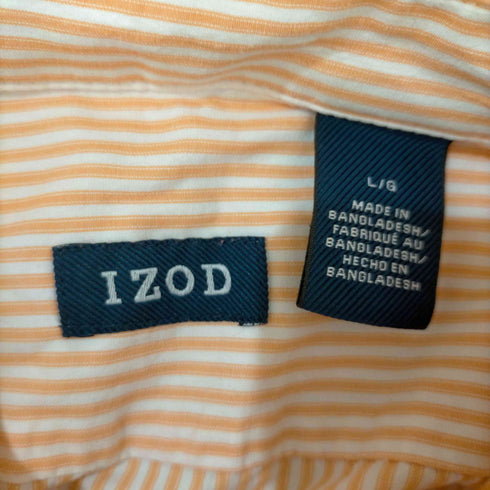 アイゾッド IZOD ワンポイント刺繍 ストライプ BDシャツ メンズ import:L