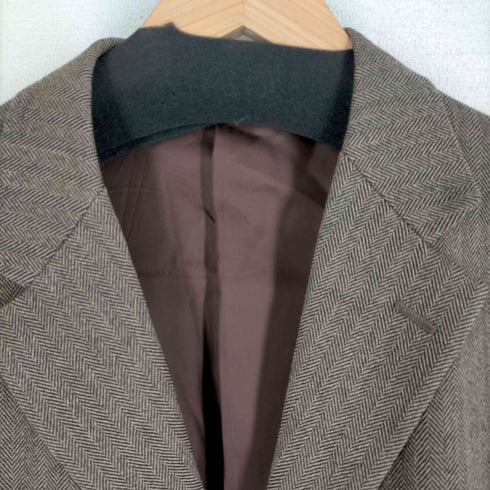 ポールスミスロンドン Paul Smith LONDON 3B パイピングレザー ヘリンボーン テーラードジャケット メンズ L