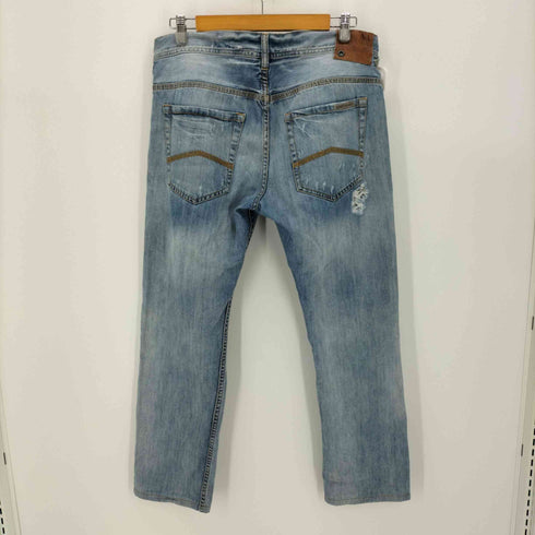アルマーニエクスチェンジ ARMANI EXCHANGE ポケット 裏地チェックシャツ ダメージ デニム パンツ メンズ UK:32-33