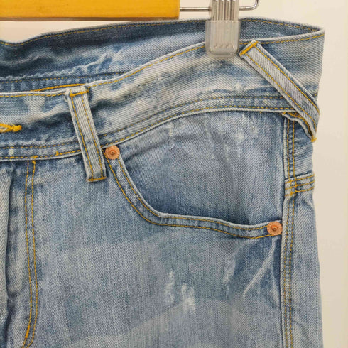 アルマーニエクスチェンジ ARMANI EXCHANGE ポケット 裏地チェックシャツ ダメージ デニム パンツ メンズ UK:32-33