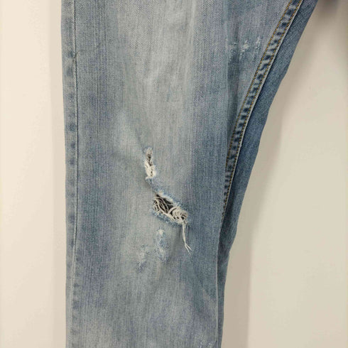 アルマーニエクスチェンジ ARMANI EXCHANGE ポケット 裏地チェックシャツ ダメージ デニム パンツ メンズ UK:32-33