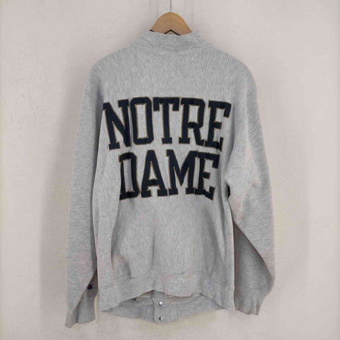 チャンピオン Champion 90S USA製 REVERSE WEAVE 刺繍タグ NOTRE DAME アイリッシュファイター スナップボタン バック刺繍 スウェット メンズ import:L