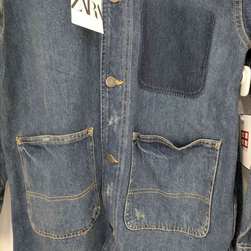 ザラ ZARA ダメージ加工デニムカバーオール メンズ JPN:XS
