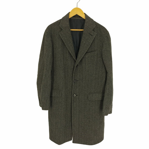 LAMPO UOMO ヘリンボーン ウール 段返り3B チェスター コート メンズ 185/104B