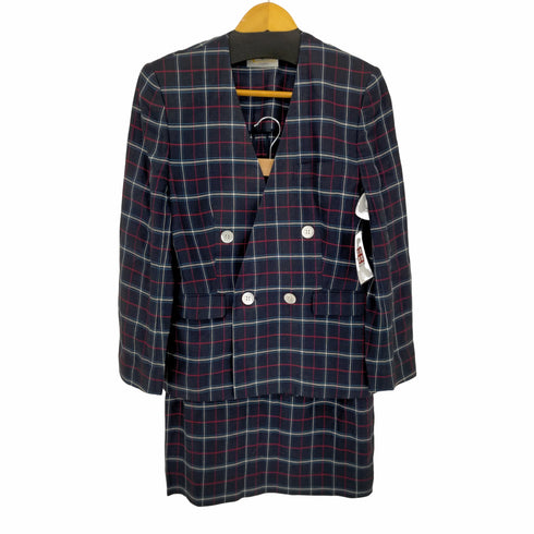 アクアスキュータム AQUASCUTUM 肩パッド入り チェック柄セットアップ レディース