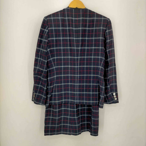 アクアスキュータム AQUASCUTUM 肩パッド入り チェック柄セットアップ レディース