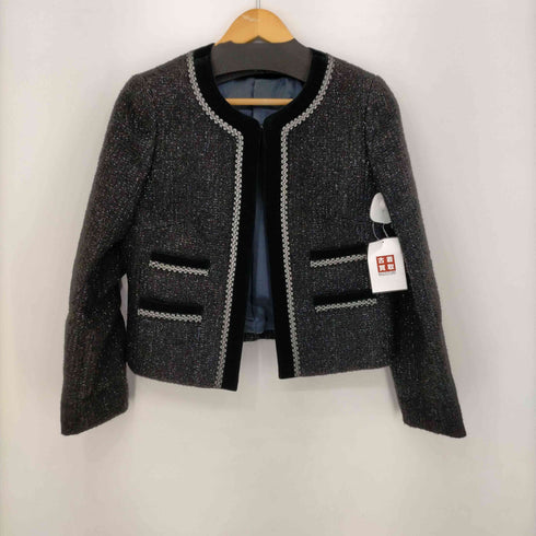 アクアスキュータム AQUASCUTUM ラメ ノーカラージャケット スカートセットアップ レディース