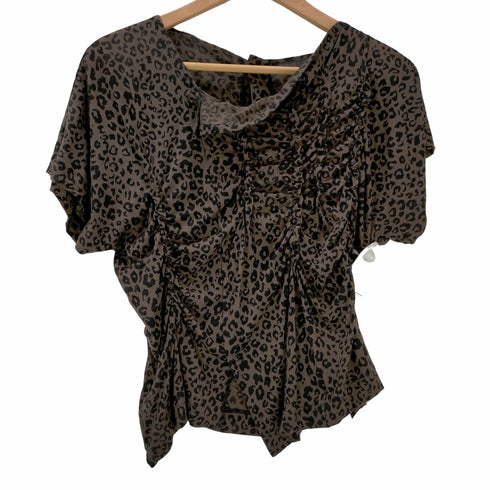トリココムデギャルソン tricot COMME des GARCONS 12SS レオパード フリル半袖ブラウス レディース JPN:M