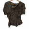 トリココムデギャルソン tricot COMME des GARCONS 12SS レオパード フリル半袖ブラウス レディース JPN:M
