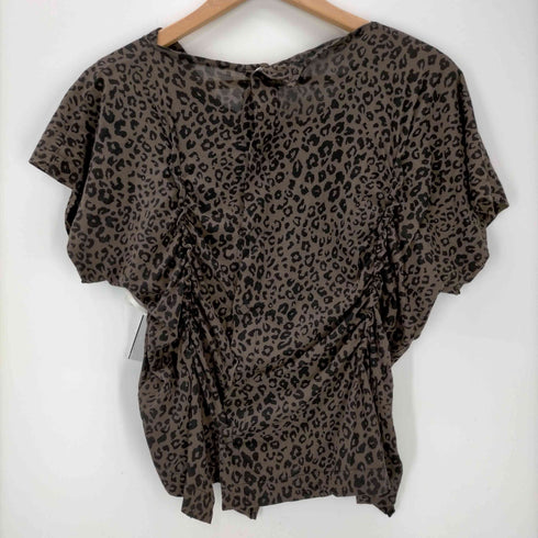 トリココムデギャルソン tricot COMME des GARCONS 12SS レオパード フリル半袖ブラウス レディース JPN:M