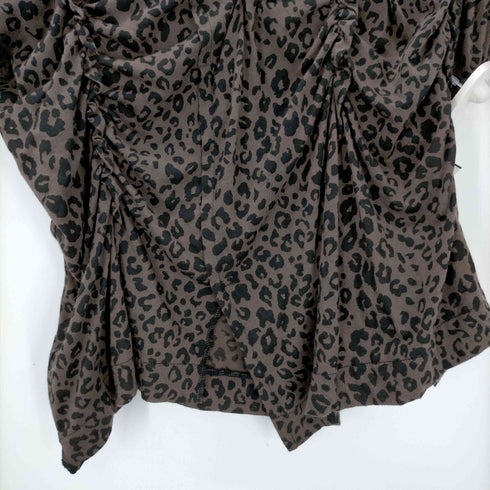 トリココムデギャルソン tricot COMME des GARCONS 12SS レオパード フリル半袖ブラウス レディース JPN:M