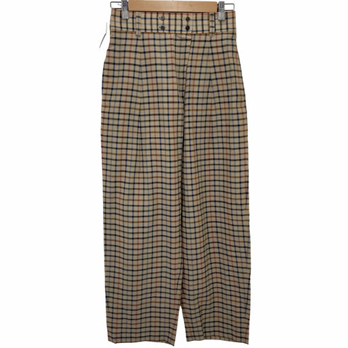 フランネル Phlannel フロントタック チェックワイドパンツ レディース