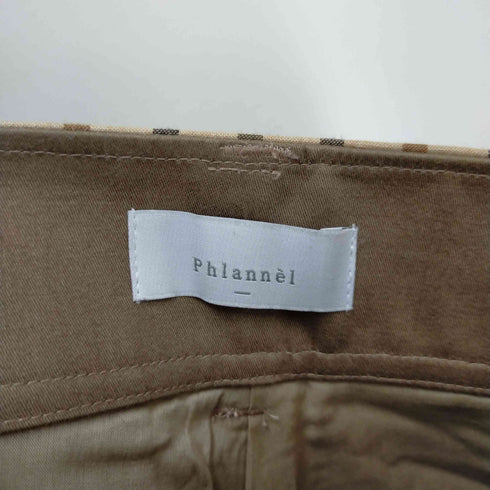 フランネル Phlannel フロントタック チェックワイドパンツ レディース