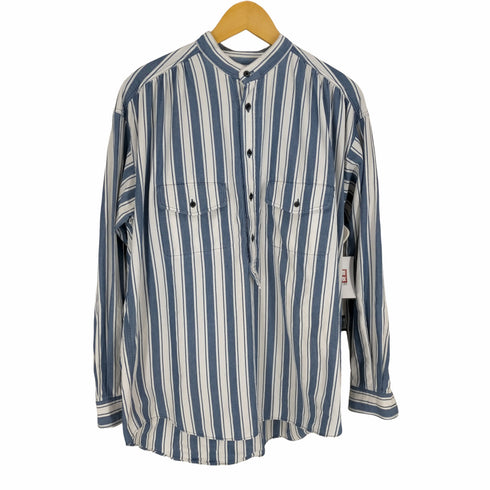 トラサルディ ジーンズ TRUSSARDI JEANS ストライプ柄バンドカラーシャツ メンズ JPN:50