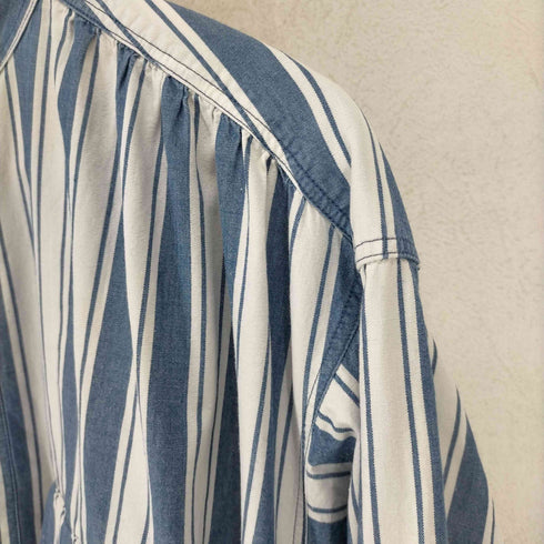 トラサルディ ジーンズ TRUSSARDI JEANS ストライプ柄バンドカラーシャツ メンズ JPN:50