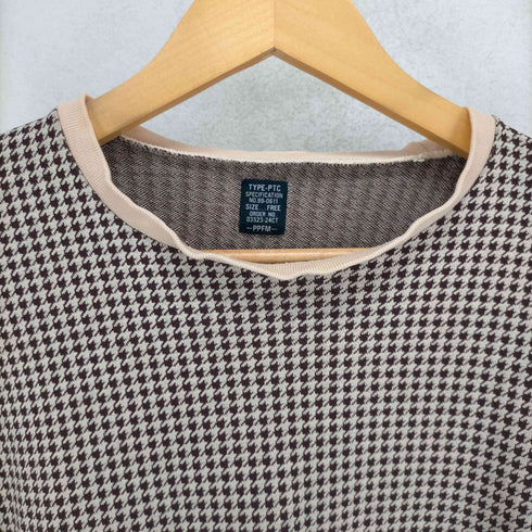 ピーピーエフエム PPFM 千鳥格子柄裾スリット L/S カットソー メンズ FREE