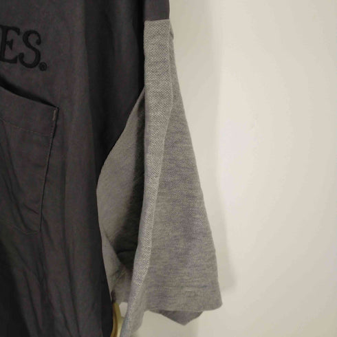 ディッキーズ Dickies ビッグサイズ半袖シャツチェック ロゴ刺繍 切替 メンズ 6L
