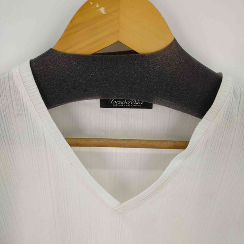 トルネードマート TORNADO MART 針抜きスモークラッカーPT グラデーションVネック L/S TEE 花 メンズ JPN:L