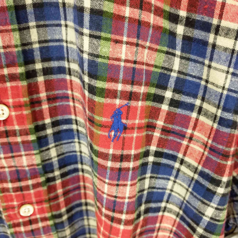 ラルフローレン RALPH LAUREN BLAIRE ライトネルチェックシャツ メンズ import:S