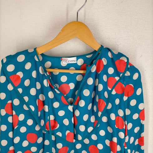 レッドヴァレンティノ RED VALENTINO イタリア製 シルク100% ドット柄ブラウス レディース