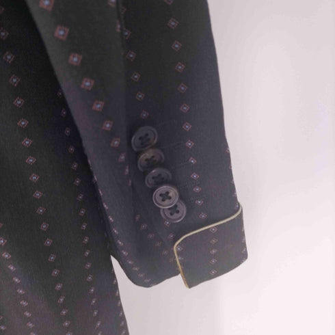 ポールスミスロンドン Paul Smith LONDON 総柄 裏地ドット 2B ウール テーラード ジャケット ノータック スラックス パンツ セットアップ メンズ M