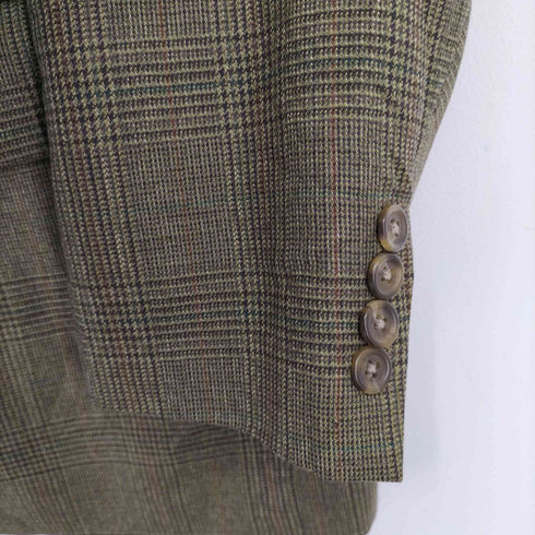 チャップスラルフローレン CHAPS RALPH LAUREN MADE IN CANADA 3Bウールチェックテーラードジャケット メンズ US:40