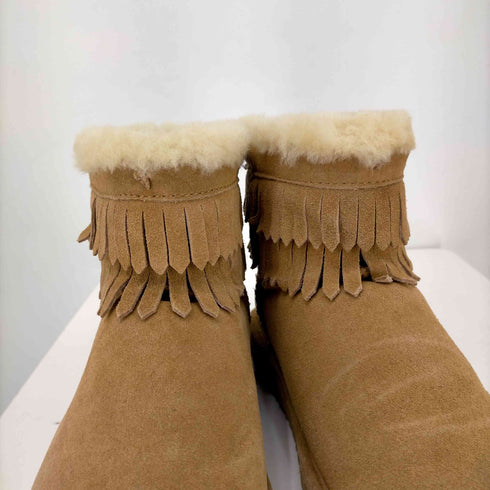 ベアパウ BEARPAW フリンジ ショートブーツ レディース EUR:39
