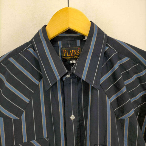 PLAINS WESTERN WEAR ストライプ柄ウエスタンシャツ メンズ JPN:L