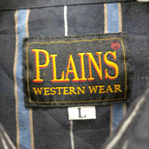 PLAINS WESTERN WEAR ストライプ柄ウエスタンシャツ メンズ JPN:L