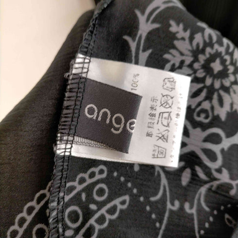 エンジェルプラス angelplus 総柄ノースリーブプリーツワンピース レディース